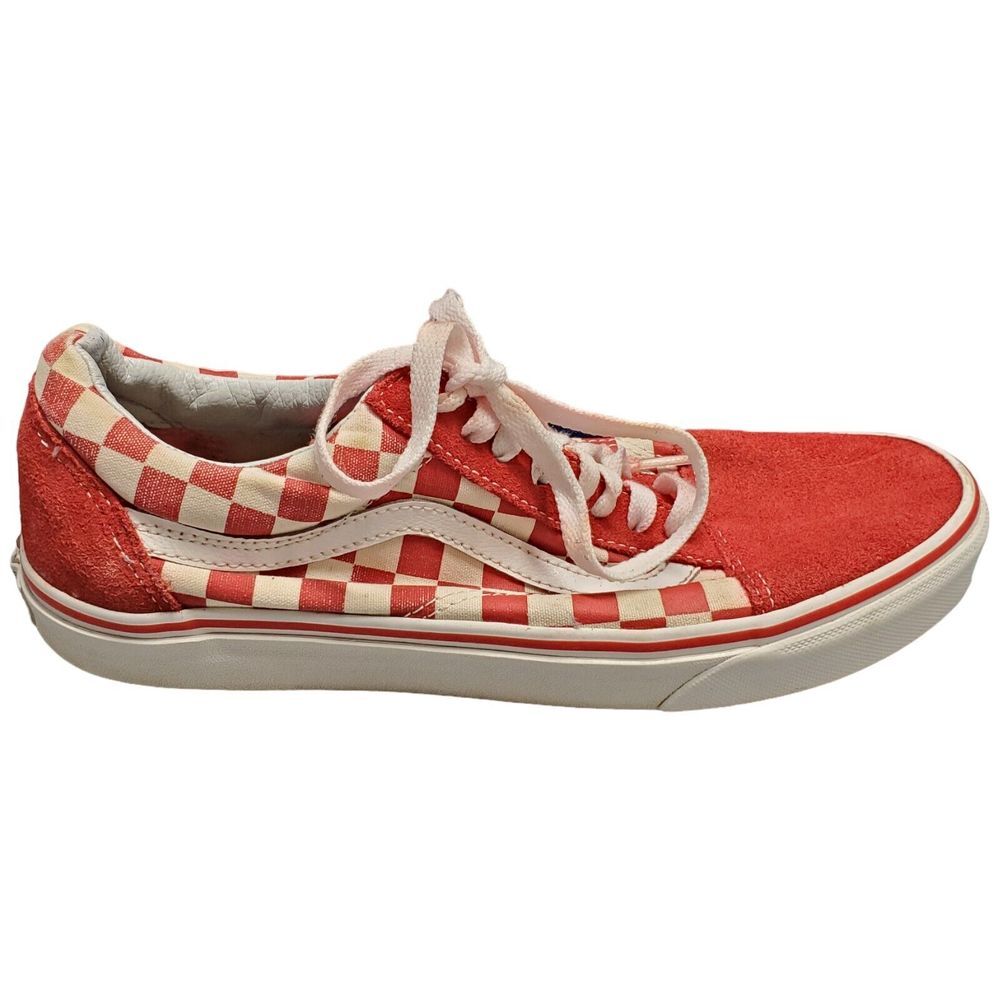 VANS Sk8 Low Top Sneaker Men 8.5 Women 10 Red Checkboard Comfort‎ Lace Up 500714